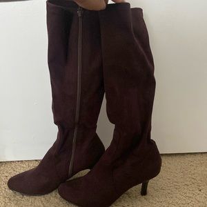 Brown mid heel boots